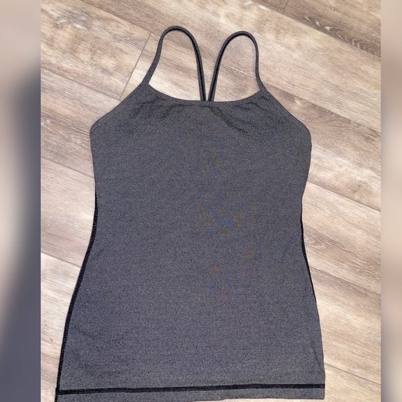 Lululemon Athletica power Y tank black pin stripes Size 4 - Picture 6 of 8